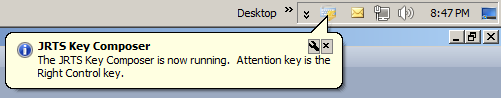 Key Composer Icon in the Tray